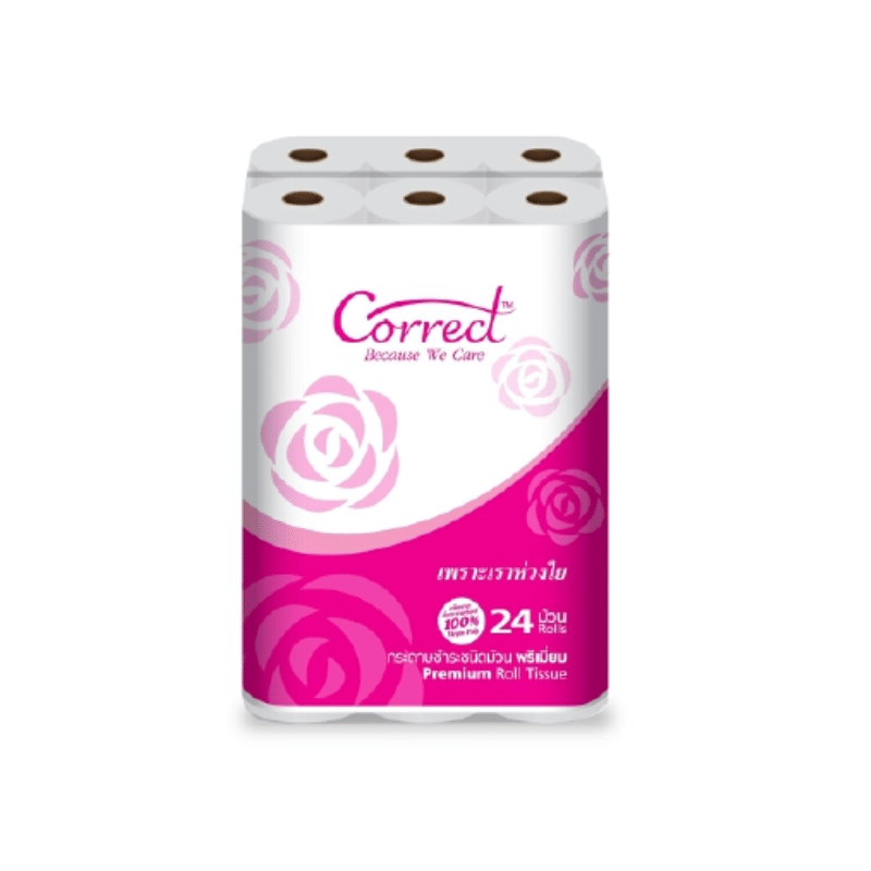 กระดาษชำระ CORRECT หนา 2 ชั้น  21 ม. (แพ็ก 24 ม้วน)_1